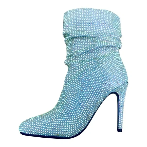 Nine West Stiletto Boots Women's Rhinestone Boots High Heeled Size 7.5 BRAND-NEW - Picture 8 of 11